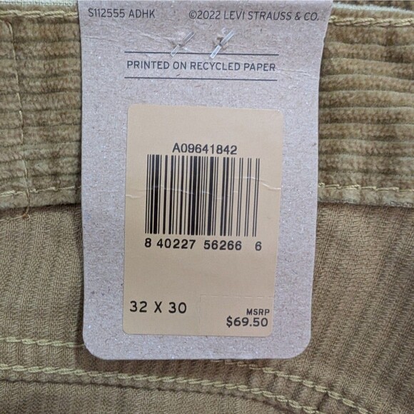Levis Low Pro Corduroy Mid Rise Relaxed Straight Leg Pants Mens 32x30 Casual NEW - Picture 5 of 9